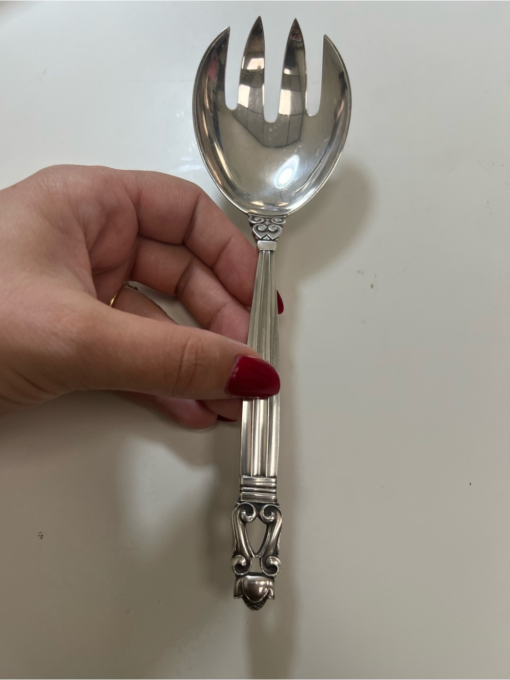 Georg Jensen Acorn Sterling Silver Serving Fork